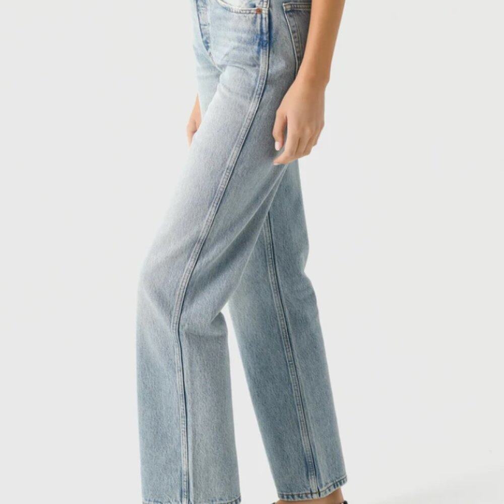 Re/Done 90s Jeans Womens Size 31 Blue Denim High-Rise Straight Leg Loose Zip Fly - Picture 2 of 9